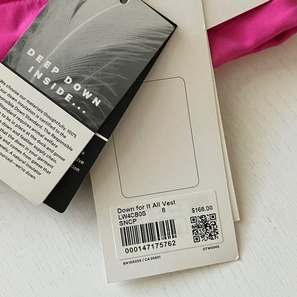 Lululemon Down For It All Vest (Size 8) NWT - Picture 11 of 14